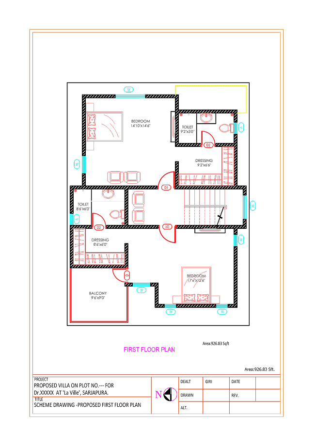 Type-B First Floor Plan