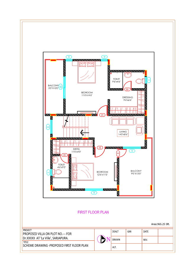 Type-C First Floor Plan