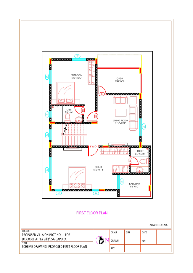 Type-D First Floor Plan