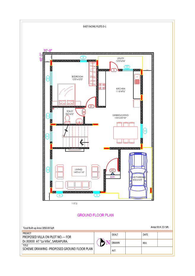 Type-D Ground Floor Plan